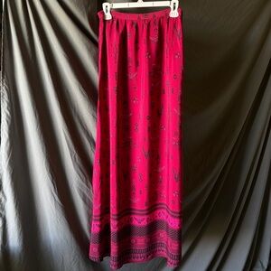 SPELL & THE GYPSY Phoenix Magenta Maxi Skirt (no slit) Tribal Print Boho SMALL